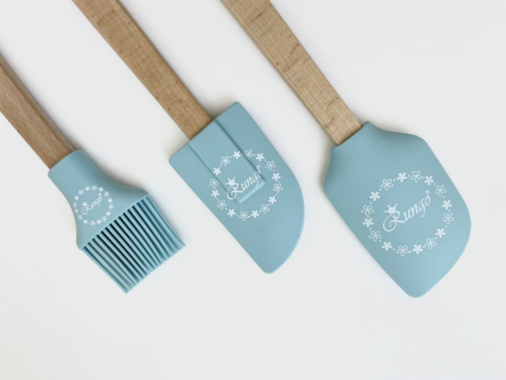 木柄矽膠耐熱刮刀油刷組