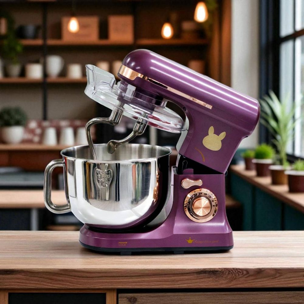 7L 雙揉麵鈎桌上型多功能抬頭式攪拌機金牌女王紫-深紫